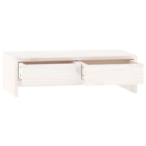 Monitorstandaard 50x27x15 cm massief grenenhout wit 6
