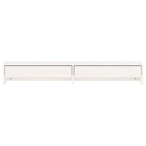 Monitorstandaard 100x27x15 cm massief grenenhout wit 5