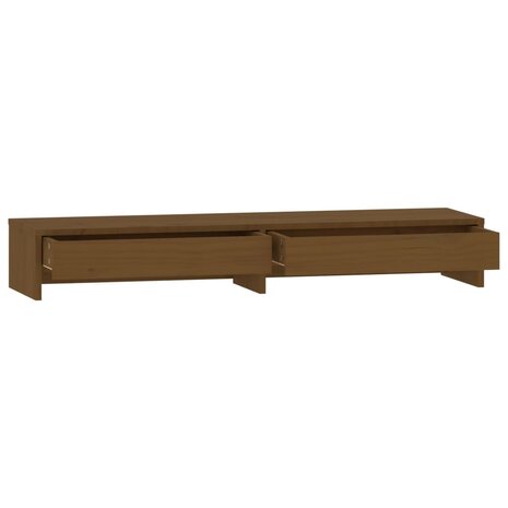 Monitorstandaard 100x27x15 cm massief grenenhout honingbruin 6