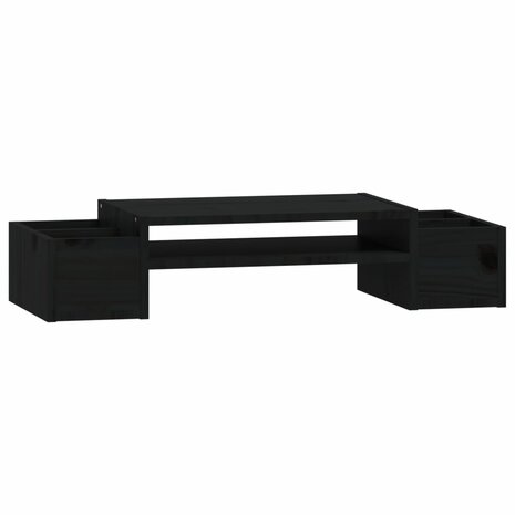 Monitorstandaard 70x27,5x15 cm massief grenenhout zwart 2