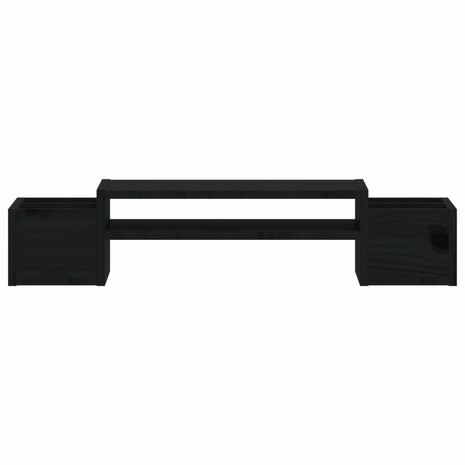 Monitorstandaard 70x27,5x15 cm massief grenenhout zwart 5