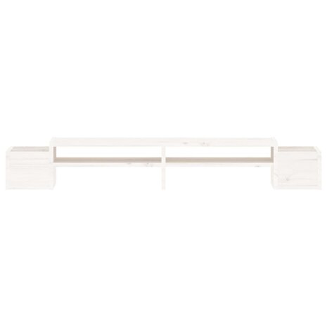 Monitorstandaard 100x27,5x15 cm massief grenenhout wit 5