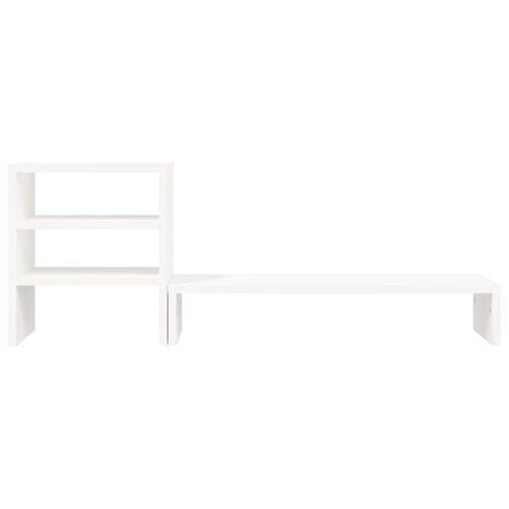 Monitorstandaard 81x20x30 cm massief grenenhout wit 7