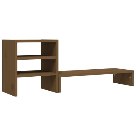 Monitorstandaard 81x20x30 cm massief grenenhout honingbruin 2