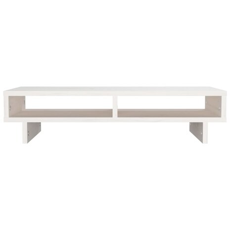 Monitorstandaard 60x27x14 cm massief grenenhout wit 5
