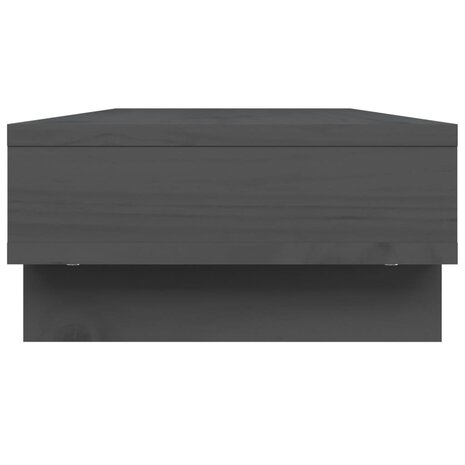 Monitorstandaard 60x27x14 cm massief grenenhout grijs 6