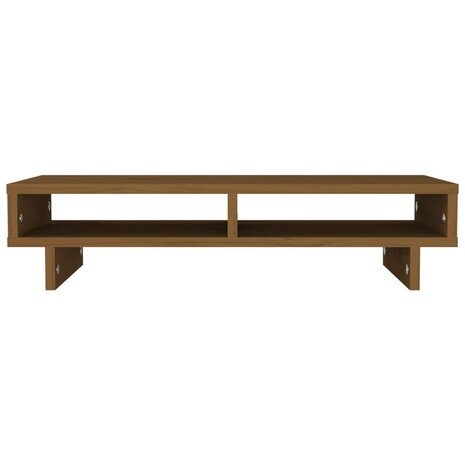 Monitorstandaard 60x27x14 cm massief grenenhout honingbruin 5