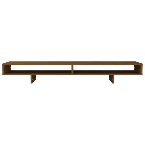 Monitorstandaard 100x27x14 cm massief grenenhout honingbruin 5