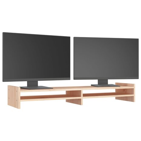 Monitorstandaard 100x27x15 cm massief grenenhout 4
