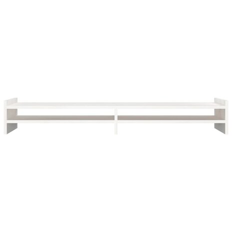 Monitorstandaard 100x27x15 cm massief grenenhout wit 5