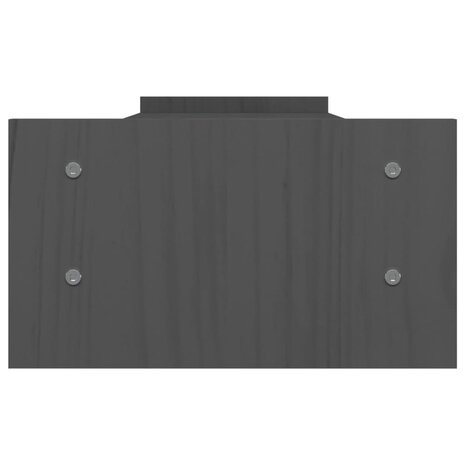 Monitorstandaard 100x27x15 cm massief grenenhout grijs 6