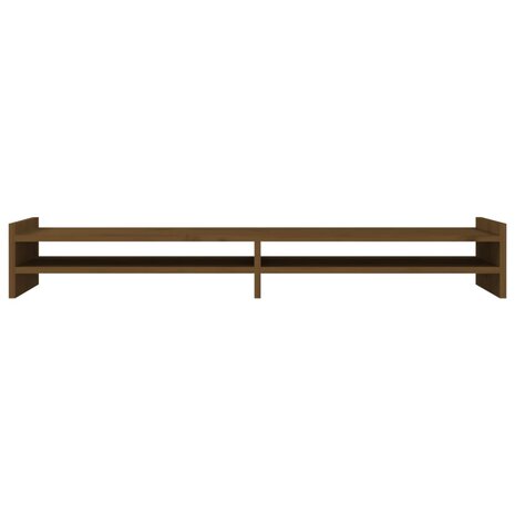 Monitorstandaard 100x27x15 cm massief grenenhout honingbruin 5