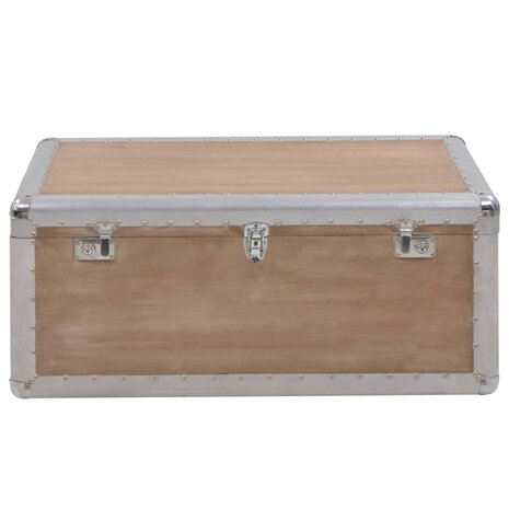 Opbergkist 91x52x40 cm massief vurenhout bruin 2