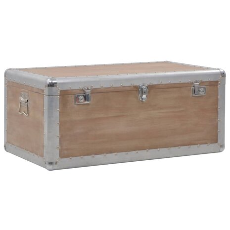 Opbergkist 91x52x40 cm massief vurenhout bruin 5