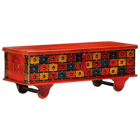 Opbergkist 110x40x40 cm massief acaciahout rood 1