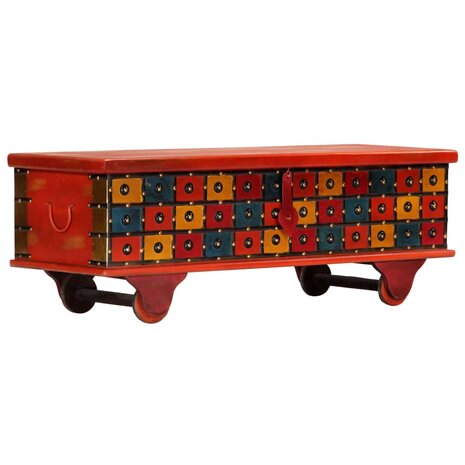 Opbergkist 110x40x40 cm massief acaciahout rood 3