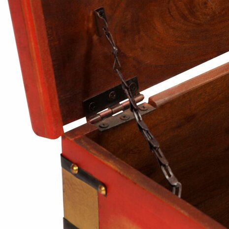 Opbergkist 110x40x40 cm massief acaciahout rood 6