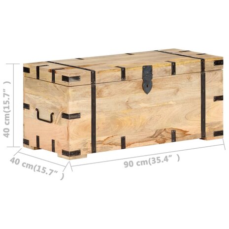 Opbergkist 90x40x40 cm massief mangohout 7