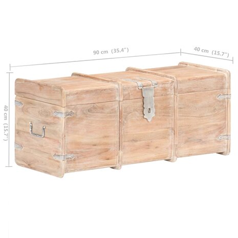 Opbergkist 90x40x40 cm massief acaciahout 8