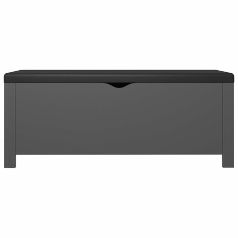 Opbergbox met kussen 105x40x45 cm bewerkt hout grijs 5