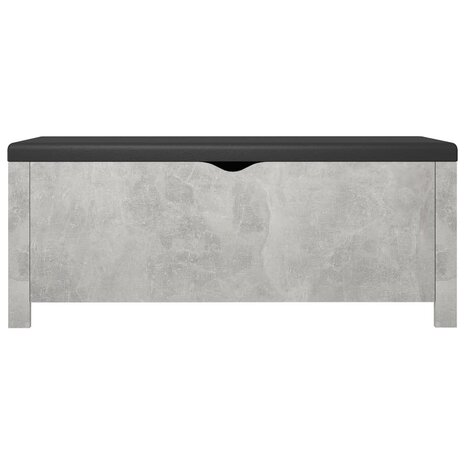 Opbergbox met kussen 105x40x45 cm bewerkt hout betongrijs 5