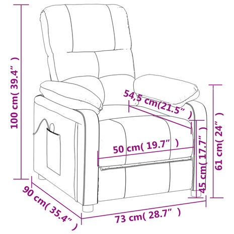 Massagestoel stof donkergrijs 11