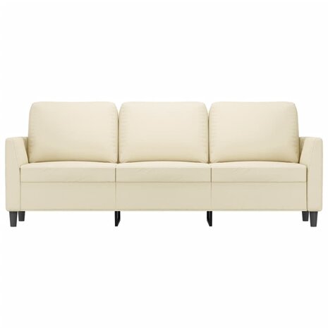 Driezitsbank 180 cm kunstleer crèmekleurig 3