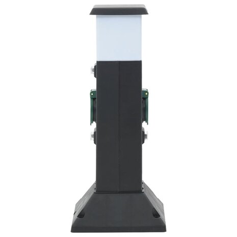 Tuinstopcontact met lamp en grondpin 2-wegs 16x16x39,5 cm 3