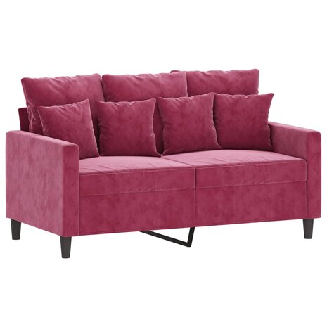 Tweezitsbank 120 cm fluweel wijnrood 2