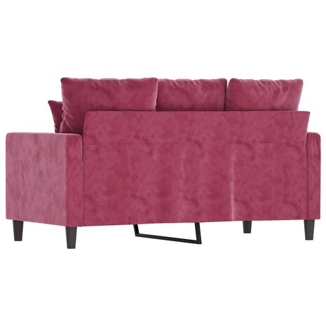 Tweezitsbank 120 cm fluweel wijnrood 5
