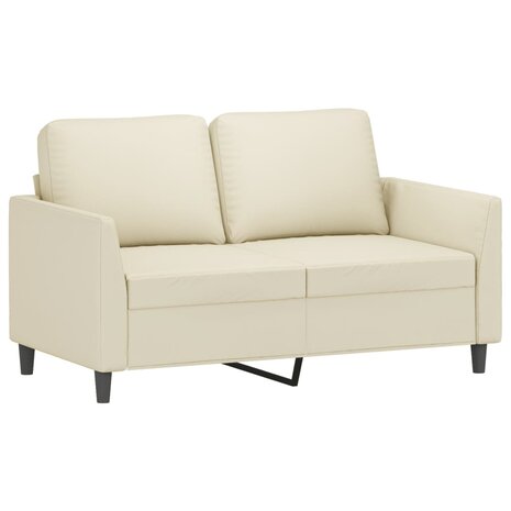 Tweezitsbank 120 cm kunstleer crèmekleurig 2
