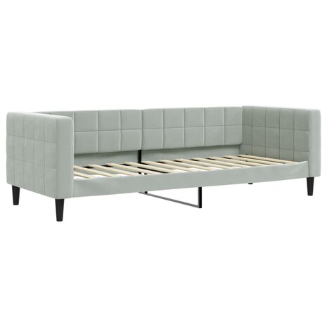 Slaapbank 80x200 cm fluweel lichtgrijs 2