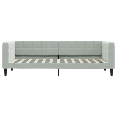 Slaapbank 80x200 cm fluweel lichtgrijs 3
