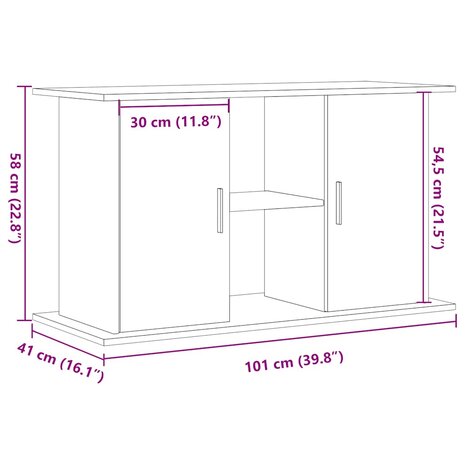 Aquariumstandaard 101x41x58 cm bewerkt hout oud houtkleurig 10