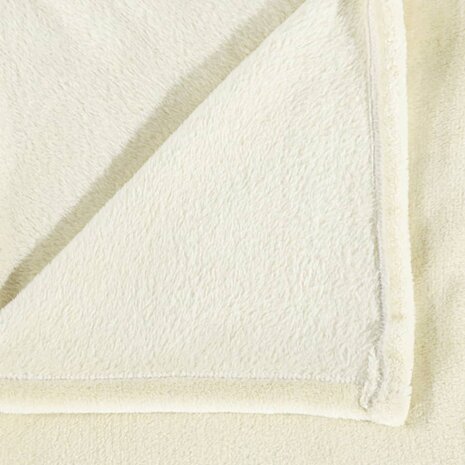 Deken 130x170 cm polyester crèmekleurig 4