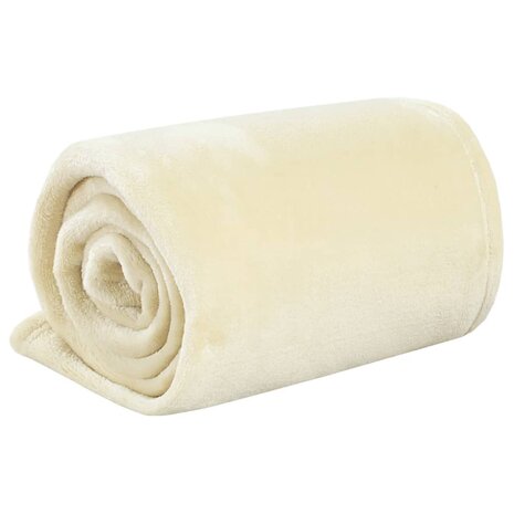 Deken 200x240 cm polyester crèmekleurig 2