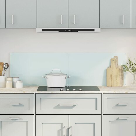 Spatschermen keuken 2 st 70x60 cm gehard glas wit 1