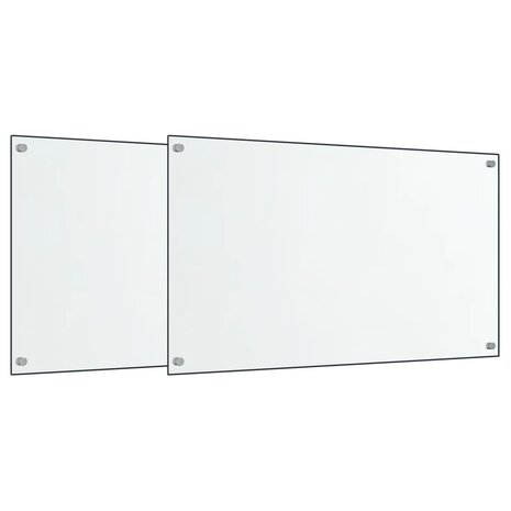 Spatschermen keuken 2 st 70x40 cm gehard glas transparant 2