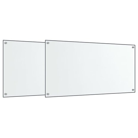 Spatschermen keuken 2 st 80x60 cm gehard glas transparant 2