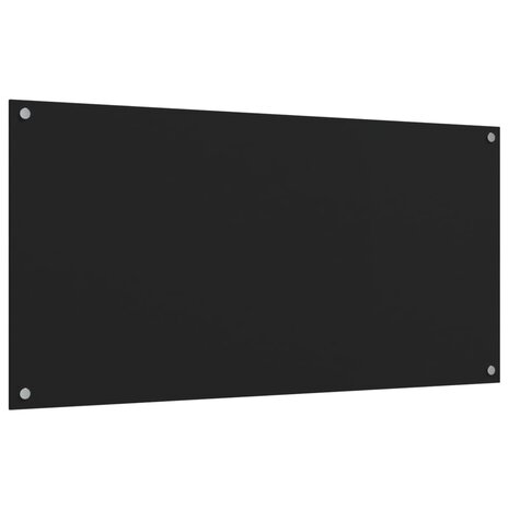Spatschermen keuken 2 st 80x60 cm gehard glas zwart 4