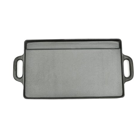 Grillplaat dubbelzijdig 50x23 cm gietijzer 2