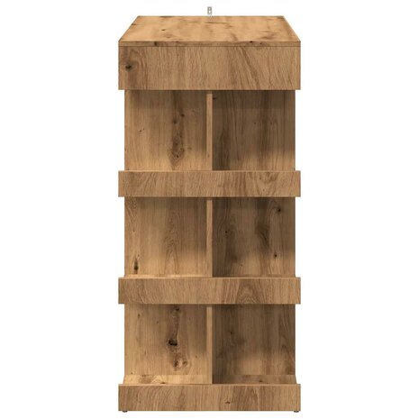 Bartafel met opbergrek 100x50x101,5 cm artisanaal eikenkleurig 5