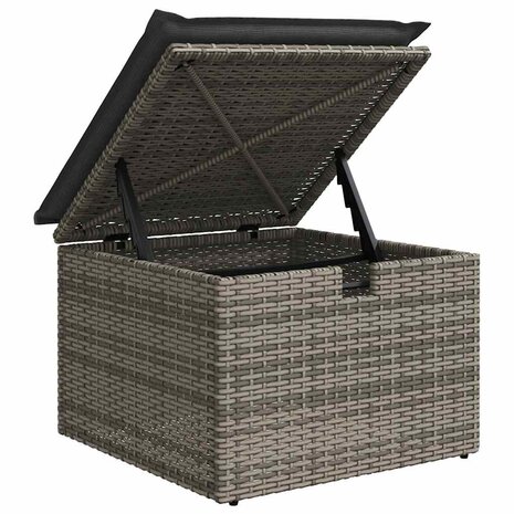 7-delige Loungeset met kussens poly rattan grijs 11