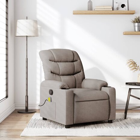 Massagestoel verstelbaar stof taupe 1