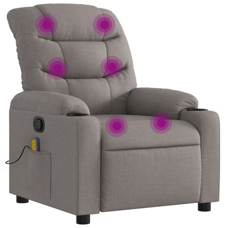 Massagestoel verstelbaar stof taupe 2