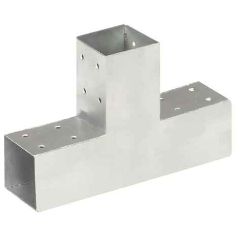 Paalverbindingen 4 st T-vorm 71x71 mm gegalvaniseerd metaal 2