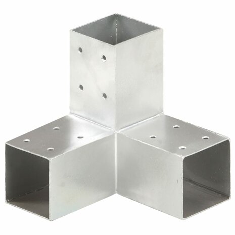 Paalverbindingen 4 st Y-vorm 71x71 mm gegalvaniseerd metaal 2
