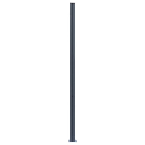 Schuttingpalen 2 st 185 cm aluminium donkergrijs 4