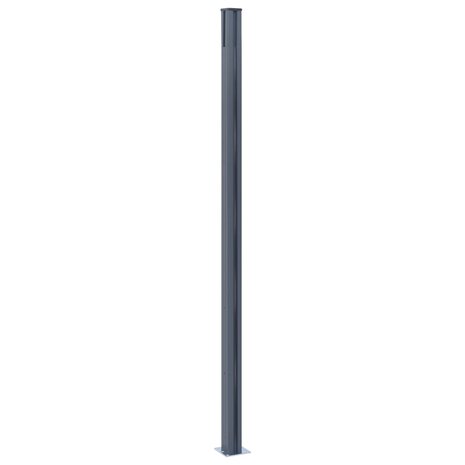 Schuttingpalen 2 st 185 cm aluminium donkergrijs 5