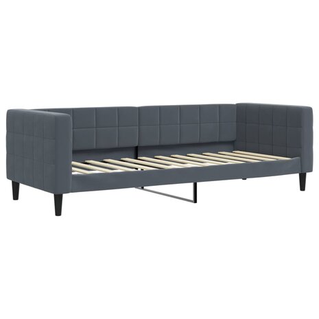 Slaapbank 80x200 cm fluweel donkergrijs 2